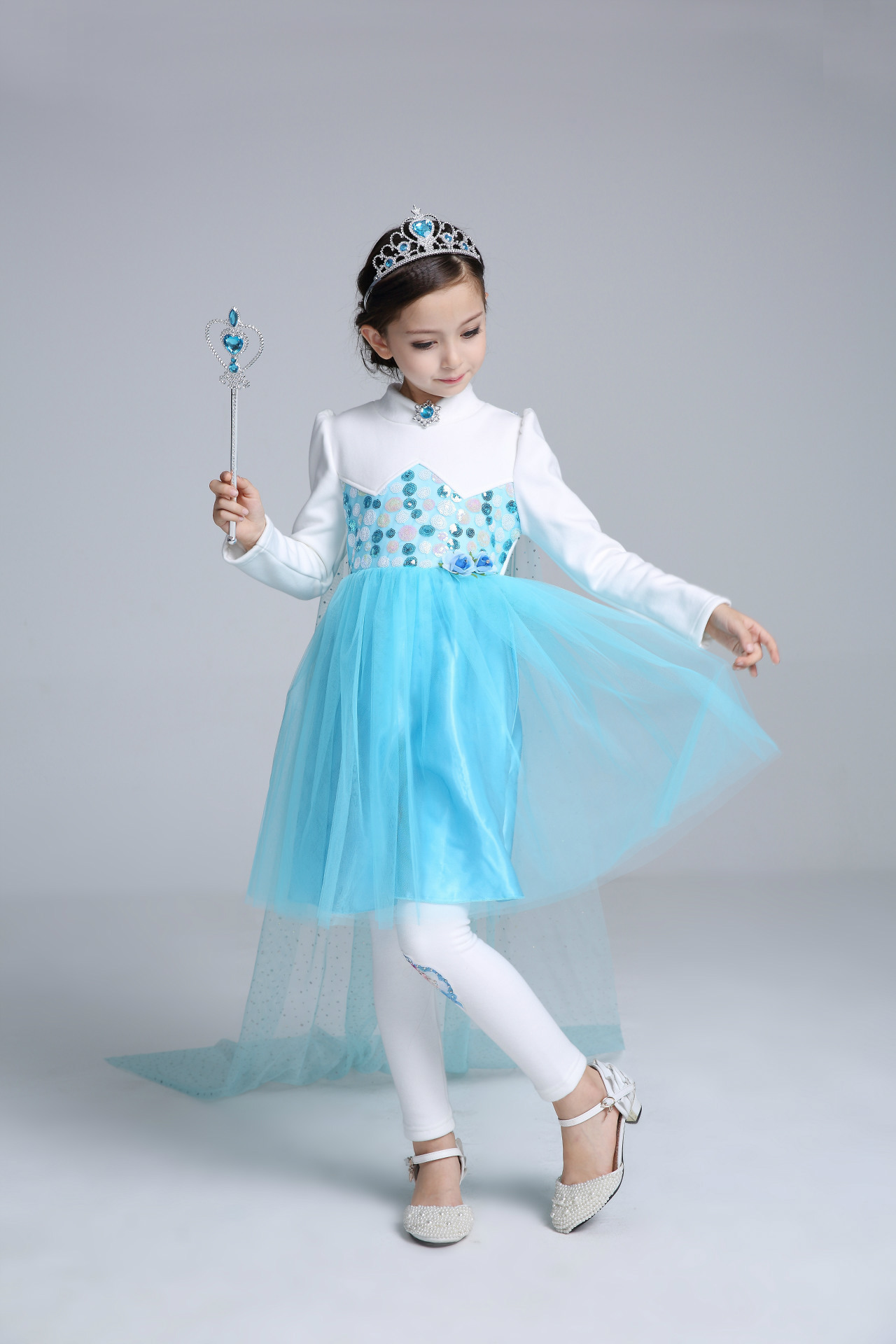 F68133 children veil princess dress
